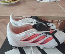 Adidas Predator white and coral soft ground studs size UK 5
