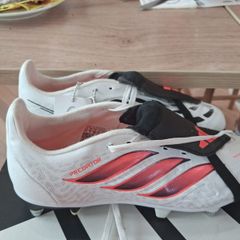 Adidas Predator white and coral soft ground studs size UK 5
