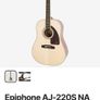 Epiphone AJ220S Solid Top Dreadnought Acoustic Guitar Image 8