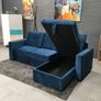 Brand New Corner Sofa Bed with Storage Blue Image 5