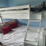 White solid wood sturdy double bed bunk Image 4