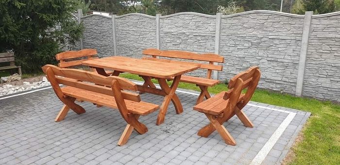 5-piece Garden Furniture Set Solid Pine Dining Set