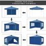 3 x 3 m Waterproof Popup Flat Gazebo with 4 Side Panels Image 2