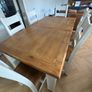 Solid Oak Extendable Cream Dining Table & 6 Chairs Image 3