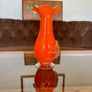 Vintage Orange Studio Glass Statement Vase Image 7
