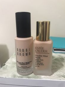Estee Lauder double wear nude water fresh foundation and Bobbi brown long wear foundation