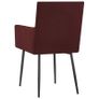 Dining Chairs with Armrests 2 pcs Wine Red Fabric Image 3