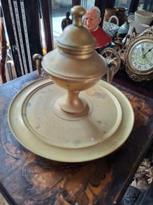 Beautiful Antique Brass Ink Holder with Insert and Drip Tray, Postage Available or Collection