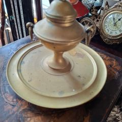 Beautiful Antique Brass Ink Holder with Insert and Drip Tray, Postage Available or Collection