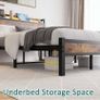 Double Size Bed Frame with Charging Station and LED Lights Image 6