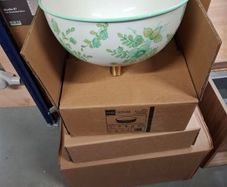 Bathco floral design counter top basin