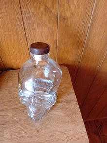 skull glass bottle