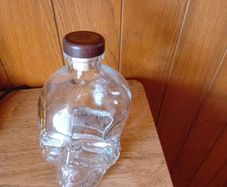 skull glass bottle