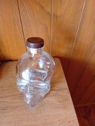 skull glass bottle