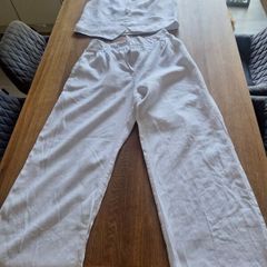 Ladies White Linen 2 Piece