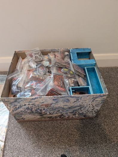Frosthaven Board game including folded space inserts, map archive, solo scenarios, removable sticker