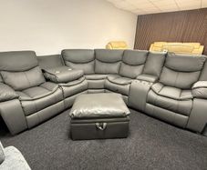 Valerie Corner Manual Leather Recliner Sofa