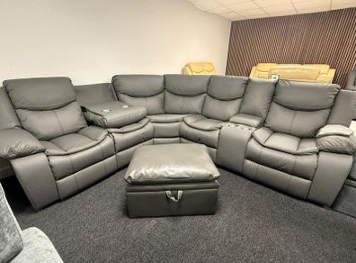 Valerie Corner Manual Leather Recliner Sofa
