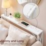 100 CM Narrow Sofa Table, Long Entryway Table, Hallway Table with USB Ports, Behind Couch Table with Power Outlets, White Image 4