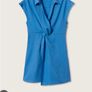 Mango Blue Linen-blend shirt dress Size L BNWT Image 3