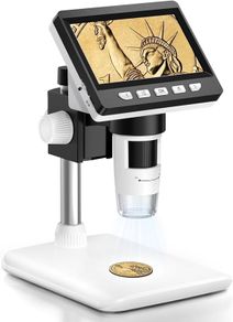 SALE | Digital Microscope Camera, Aopick 4.3 Inch Coin Microscope 50X-1000X Magnification, 1080P Compound Microscope 8 Adjustable LED Light Coin Magnifier, PC View, Compatible with MacOS Windows