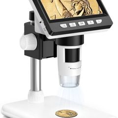 SALE | Digital Microscope Camera, Aopick 4.3 Inch Coin Microscope 50X-1000X Magnification, 1080P Compound Microscope 8 Adjustable LED Light Coin Magnifier, PC View, Compatible with MacOS Windows