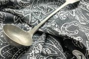 Antique silver ladle spoon