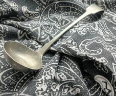 Antique silver ladle spoon