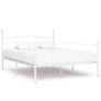 Bed Frame with Slatted Base White Metal 180x200 cm Image 5