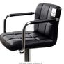 Black/Armrest 2 x Bar Stools with Backrest Height Adjustment, 360 Degree Rotation Image 5