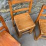 Set of 3 antique Oak childs chairs. Image 3