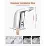Touchless Bathroom Sink Faucet, Automatic Motion Sensor Restroom Toilet Faucet Cold Water with Single Hole, Battery Operated for 9.5 mm Pipe Commercial Lavatory,Chrome Plated Silver Image 3