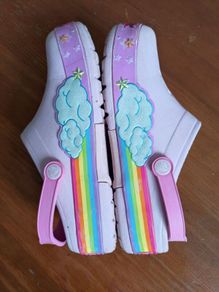 Crocs , cross lights rainbow heart, size j3