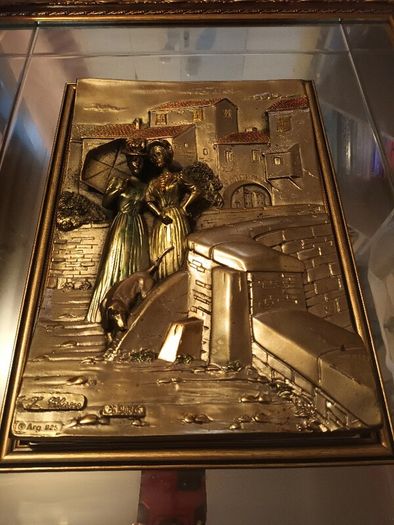 Linea Fusco Italian Silver {925} Italian art work mirror framed 3D sculpture wall art