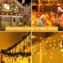 Icicle Lights Outdoor Christmas Lights 500 LED 17M Warm White Decorations String Fairy Lights with Timer for Xmas Garden & Party | Mains Powered Clear Cable Image 6