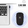Wireless Mouse, 2.4G Slim Portable Wireless Mouse for Laptop Silent Mouse Ergonomic Cordless Design with USB Nano Receiver Compatible with PC Mac Computer Macbook Notebook (Black) Image 4