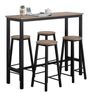 Industrial Bar Table & 4 Stool Set  Space Saving Breakfast Bar Dining Set Image 3