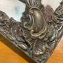 Antique Ornate Dutch Brass Repousse Cushion Wall Mirror Bevelled Glass Image 4