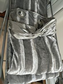 Silver grey ring top curtians 66x72
