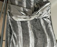 Silver grey ring top curtians 66x72