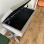 Grey Upholstered Storage Bench Image 3