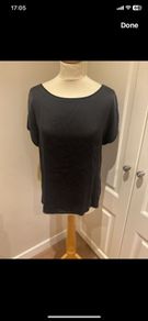 HallHuber size 14 black silk/viscose top