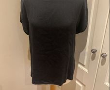 HallHuber size 14 black silk/viscose top