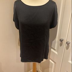 HallHuber size 14 black silk/viscose top