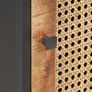 Bedside Cabinet 40x30x50 cm Rough Mango Wood and Natural Cane Image 3