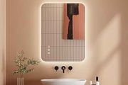 LED Bathroom Mirror with Lights, 450  600 MM Light up Backlit Mirror Bathroom Anti Fog Illuminated Mirrors Dimmable Switch with 3 Colors,Horizontal/Vertical