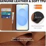 SHIELDON Wallet Case for Galaxy S25+ Plus, Genuine Leather, Saddle Brown Image 3
