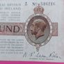 English 1919 One Pound Banknote Very Fine Condition Image 3