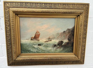 Superb Oil on Board Marine Painting, after Edwin Hayes