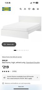 IKEA MALM Standard Double Bed . Excellent Condition